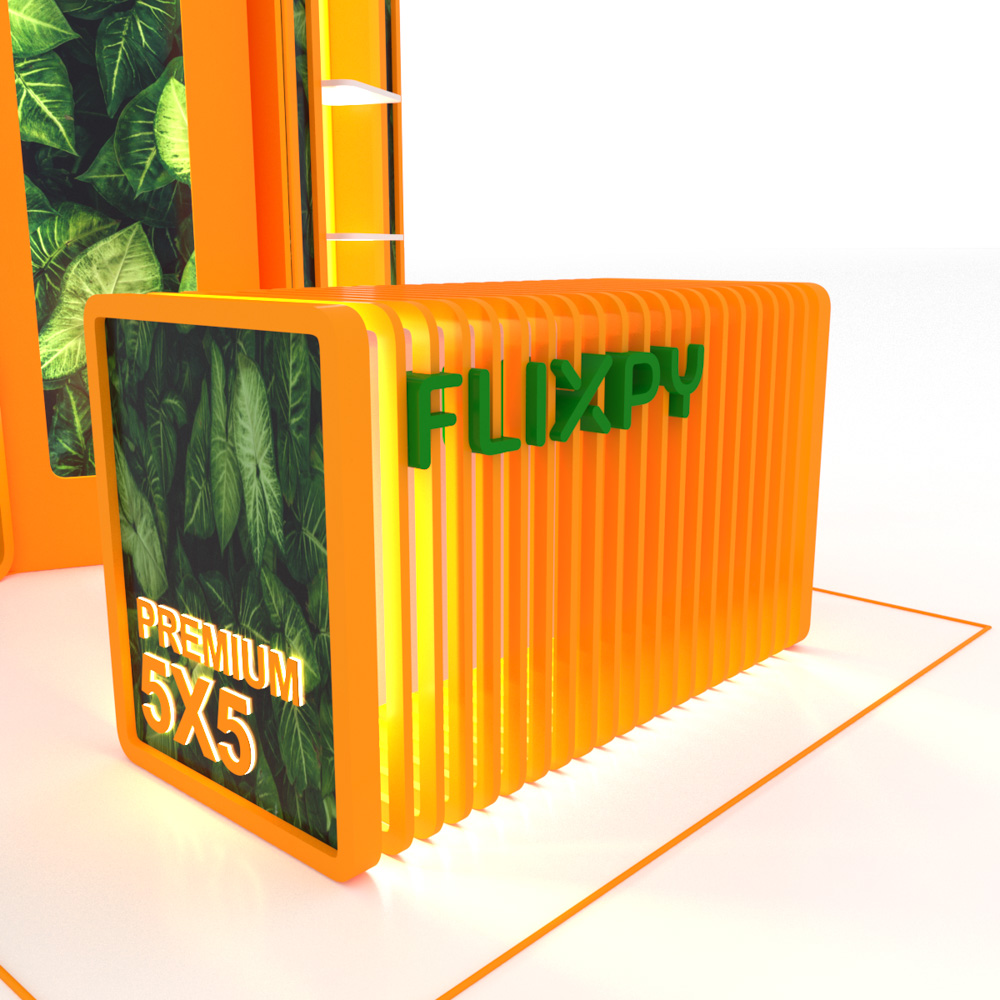 Modular sustainable event booth setup by Flixpy at a trade fair