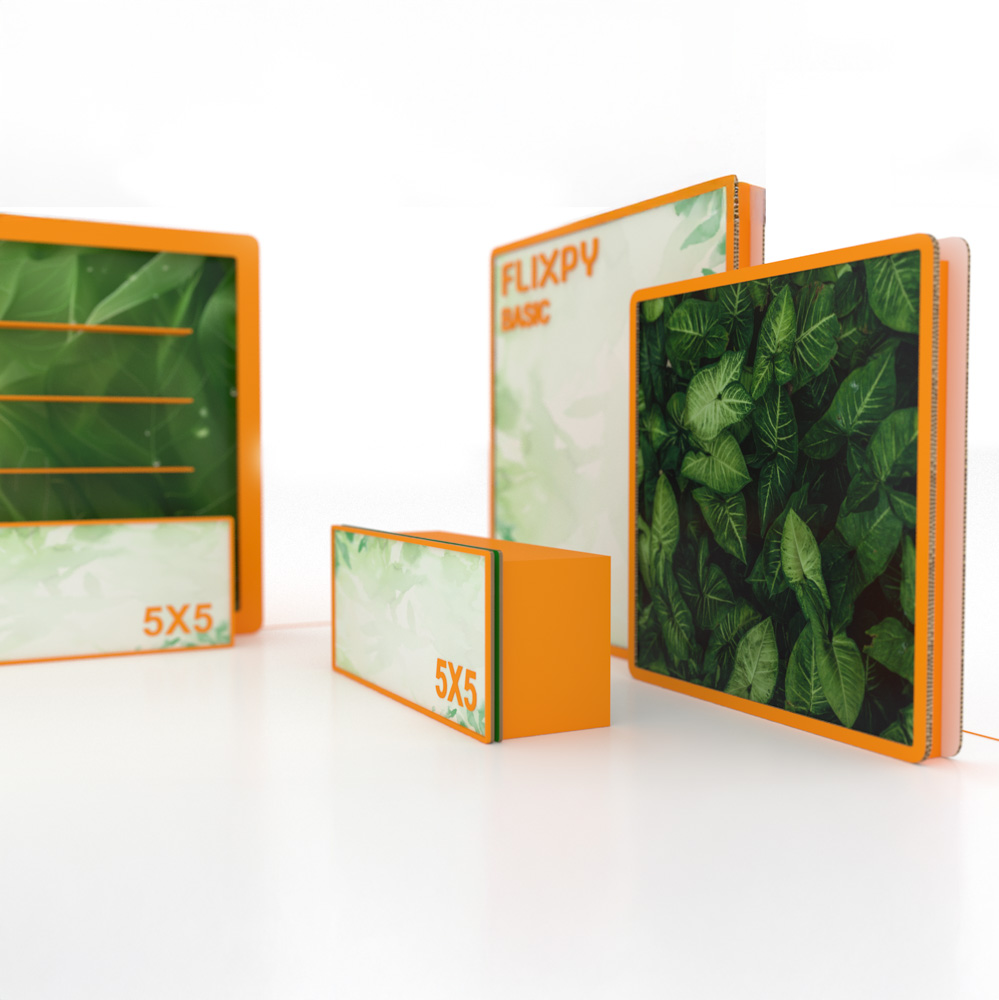 Modular sustainable event booth setup by Flixpy at a trade fair