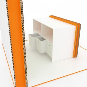 Modular sustainable event booth setup by Flixpy at a trade fair