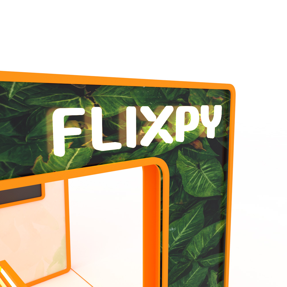 Modular sustainable event booth setup by Flixpy at a trade fair