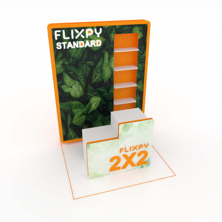 Modular sustainable event booth setup by Flixpy at a trade fair