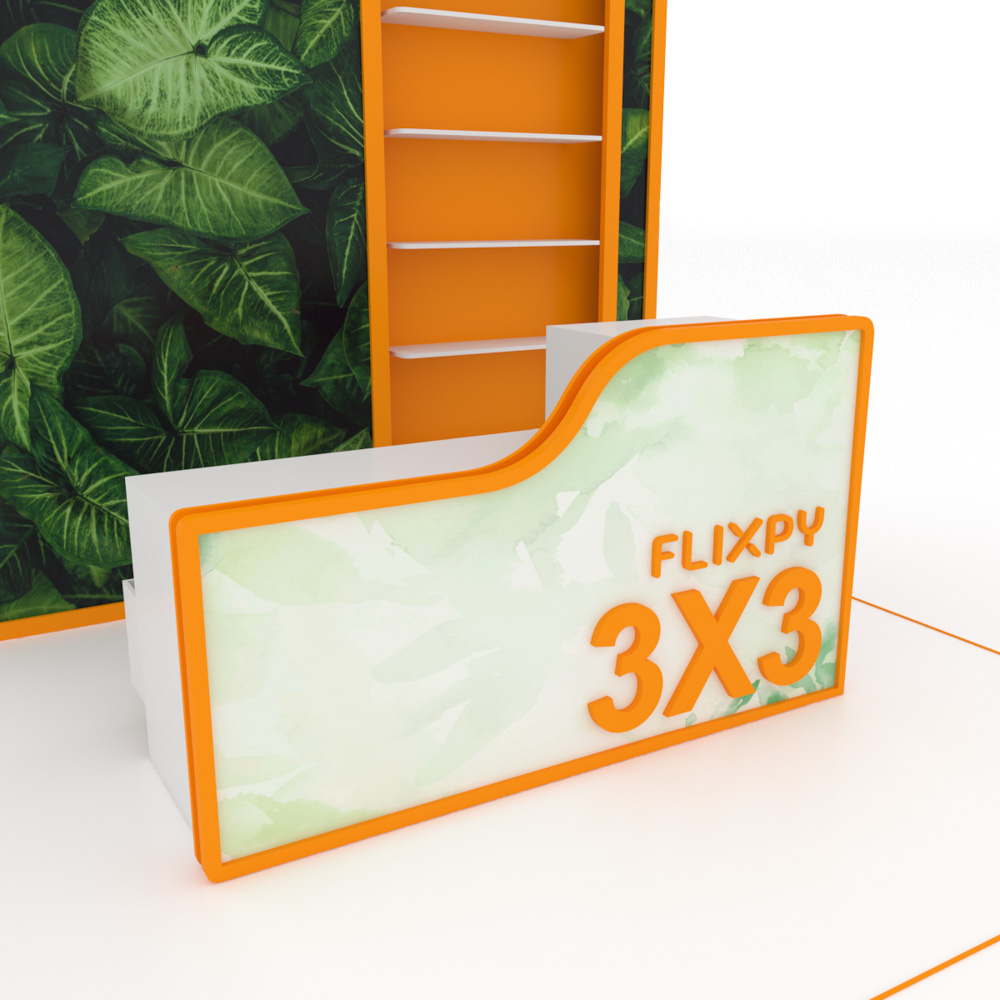 Modular sustainable event booth setup by Flixpy at a trade fair